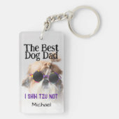 Beste hond papa Shih Tzu Niet Vaders Dag Aangepast Sleutelhanger (achterkant)