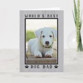 Beste Hond Papa ter Wereld Rustieke Vaderdag Foto Kaart (Voorkant)