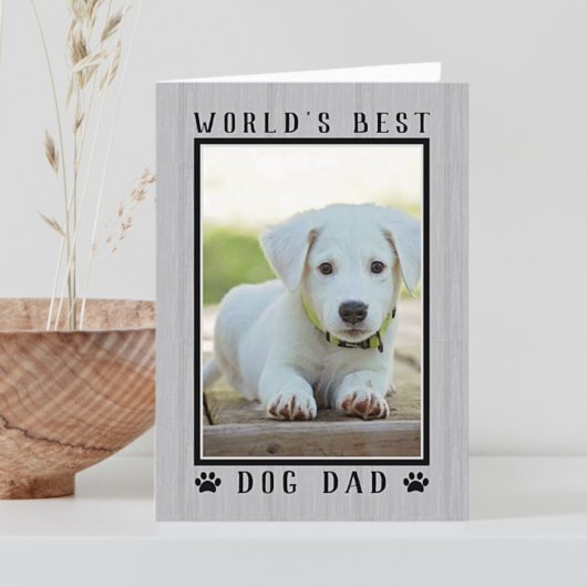 Beste Hond Papa ter Wereld Rustieke Vaderdag Foto Kaart