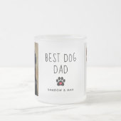 Beste hond papa | Twee foto handgeschreven tekst k Matglas Koffiemok (Center)