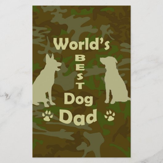 Beste Hond Papa van de Wereld Briefpapier (Voorkant)
