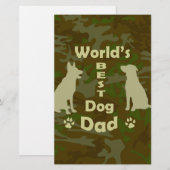 Beste Hond Papa van de Wereld Briefpapier (Voorkant / Achterkant)
