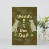 Beste Hond Papa van de Wereld Briefpapier (Staand voorkant)