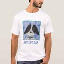 Beste Hond Papa Zwart en Wit Losse Furry op Blauw