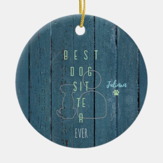 Beste Hond Sitter Custom Kerst Ornament (Voorkant)
