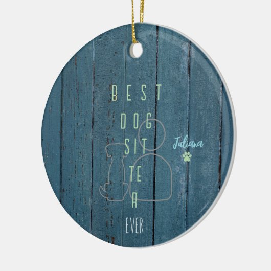 Beste Hond Sitter Custom Kerst Ornament (Links)