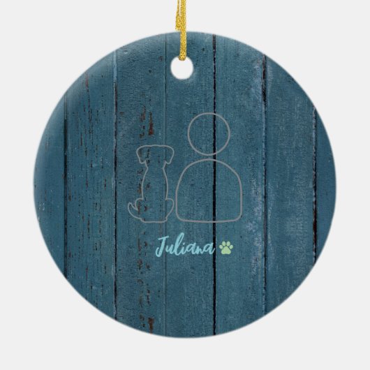 Beste Hond Sitter Custom Kerst Ornament (Achterkant)