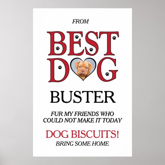 Beste Hond Trouwen Biscuit Bar met Huisdieren Foto Poster (Voorkant)