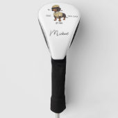 Beste hond vader Dachshund naam tekst golf hoofdho Golfheadcover (Voorkant)