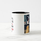 Beste hond vader - Grappige aangepaste hond foto's Tweekleurige Koffiemok (Center)