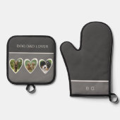 Beste hond vader liefhebber & 3 hond foto ovenwant & pannenlap set (Voorkant)