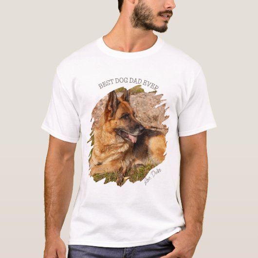 Beste hond vader ooit, aangepaste foto T-shirt (Voorkant)