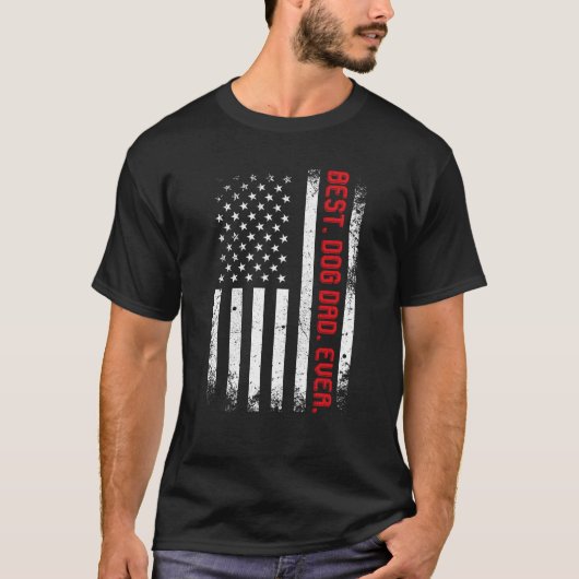 Beste hond vader ooit Amerikaanse Vader" T-shirt (Voorkant)