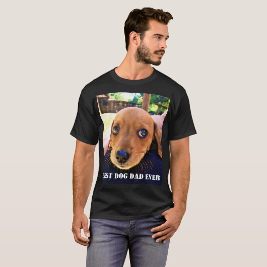 Beste hond vader ooit Foto Puppy Gifts Pet Fun T-shirt (Voorkant volledig)