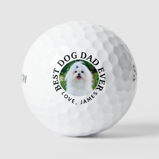 Beste hond vader ooit huisdier foto golfballen (Voorkant)
