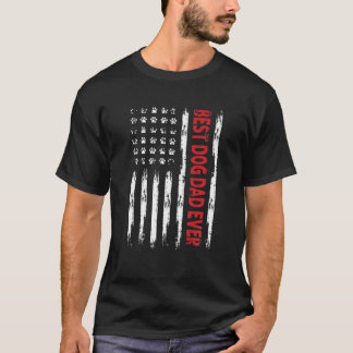 Beste hond vader ooit met Amerikaanse vlag D T-shirt