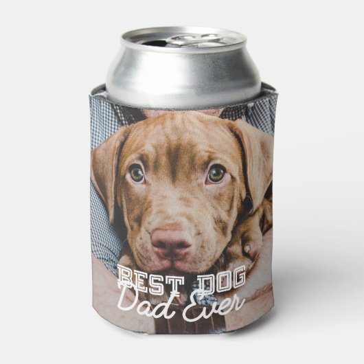 Beste hond vader ooit Modern Aangepast Pet Foto Blikjeskoeler (Blikje Voorkant)