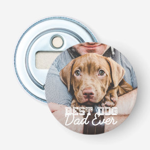 Beste hond vader ooit Modern Aangepast Pet Foto Button Flesopener