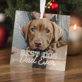 Beste hond vader ooit Modern Aangepast Pet Foto Glas Ornament