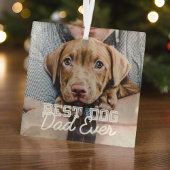 Beste hond vader ooit Modern Aangepast Pet Foto Glas Ornament