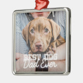 Beste hond vader ooit Modern Aangepast Pet Foto Metalen Ornament (Links)