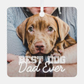 Beste hond vader ooit Modern Aangepast Pet Foto Metalen Ornament (Voorkant)
