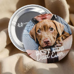 Beste hond vader ooit Modern Aangepast Pet Foto Ronde Button 5,7 Cm<br><div class="desc">Dit eenvoudige en klassieke ontwerp is samengesteld uit serif typografie en voegt een douanefoto toe</div>