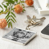 Beste hond vader ooit Modern Aangepast Pet Foto Sleutelhanger (Zijkant)