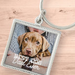 Beste hond vader ooit Modern Aangepast Pet Foto Sleutelhanger<br><div class="desc">Dit eenvoudige en klassieke ontwerp is samengesteld uit serif typografie en voegt een douanefoto toe</div>