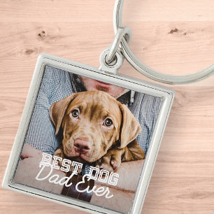 Beste hond vader ooit Modern Aangepast Pet Foto Sleutelhanger