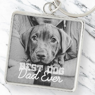 Beste hond vader ooit Modern Aangepast Pet Foto Sleutelhanger