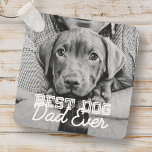 Beste hond vader ooit Modern Aangepast Pet Foto Sleutelhanger<br><div class="desc">Dit eenvoudige en klassieke ontwerp is samengesteld uit serif typografie en voegt een douanefoto toe</div>