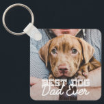 Beste hond vader ooit Modern Aangepast Pet Foto Sleutelhanger<br><div class="desc">Dit eenvoudige en klassieke ontwerp is samengesteld uit serif typografie en voegt een douanefoto toe</div>