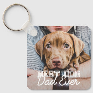 Beste hond vader ooit Modern Aangepast Pet Foto Sleutelhanger