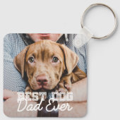 Beste hond vader ooit Modern Aangepast Pet Foto Sleutelhanger (Achterkant)