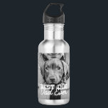 Beste hond vader ooit Modern Aangepast Pet Foto Waterfles<br><div class="desc">Dit eenvoudige en klassieke ontwerp is samengesteld uit serif typografie en voegt een douanefoto toe</div>