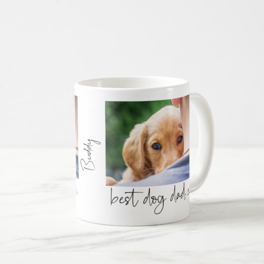 Beste hond vader ooit Moderne Aangepaste Foto en D Koffiemok (Voorkant rechts)