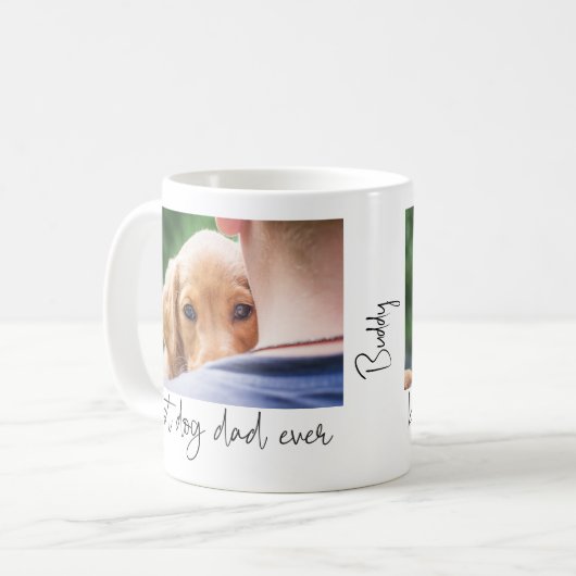Beste hond vader ooit Moderne Aangepaste Foto en D Koffiemok (Voorkant links)