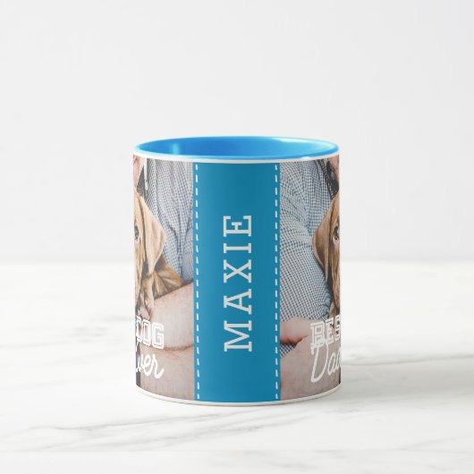 Beste hond vader ooit Moderne Aangepaste Foto en D Mok (Midden)