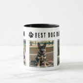 Beste Hond Vader Ooit Zwart-Wit 3 Foto Mok (Midden)