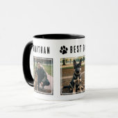 Beste Hond Vader Ooit Zwart-Wit 3 Foto Mok (Voorkant links)