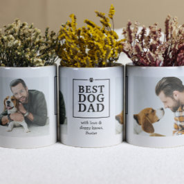 Beste hond vader pootafdruk 2-foto mok