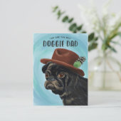 Beste Hond Vader Pug Puppy Vaderdag Briefkaart (Staand voorkant)