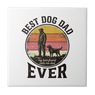 Beste hond vader vintage zonsondergang vector ontw tegeltje