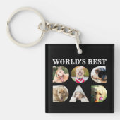 Beste hond van de wereld 6 Foto Collage Black Sleutelhanger (voorkant)