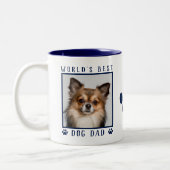 Beste hond van de wereld Fotonaam schildert marine Tweekleurige Koffiemok (Links)