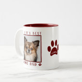 Beste hond van de wereld Fotonaam schildert maroon Tweekleurige Koffiemok (Voorkant links)