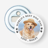 Beste hond van de wereld Persoonlijke foto van Pet Button Flesopener (Voorkant)