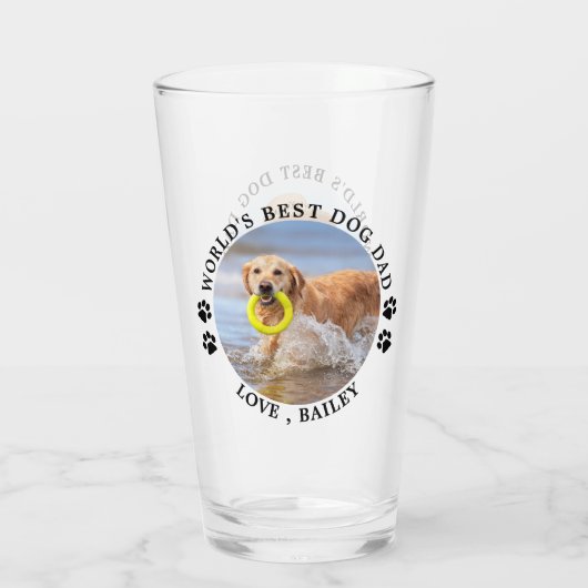 Beste hond van de wereld Persoonlijke foto van Pet Glas (Achterkant)