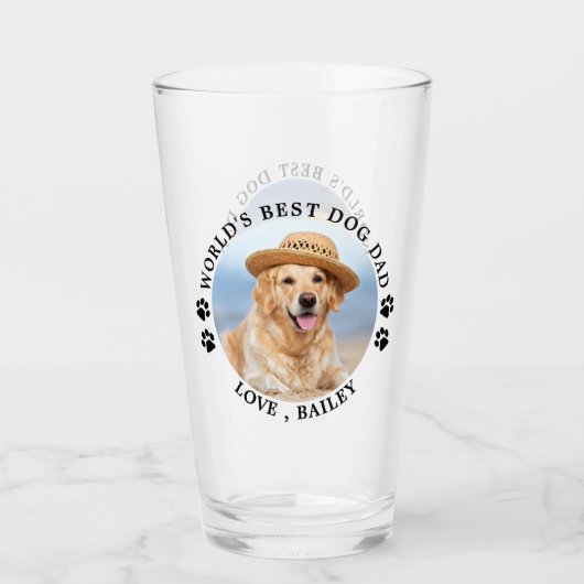 Beste hond van de wereld Persoonlijke foto van Pet Glas (Voorkant)